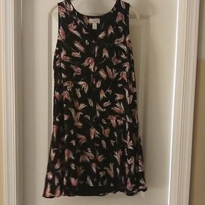 Loft dress. Size M. Black and pink floral pattern.